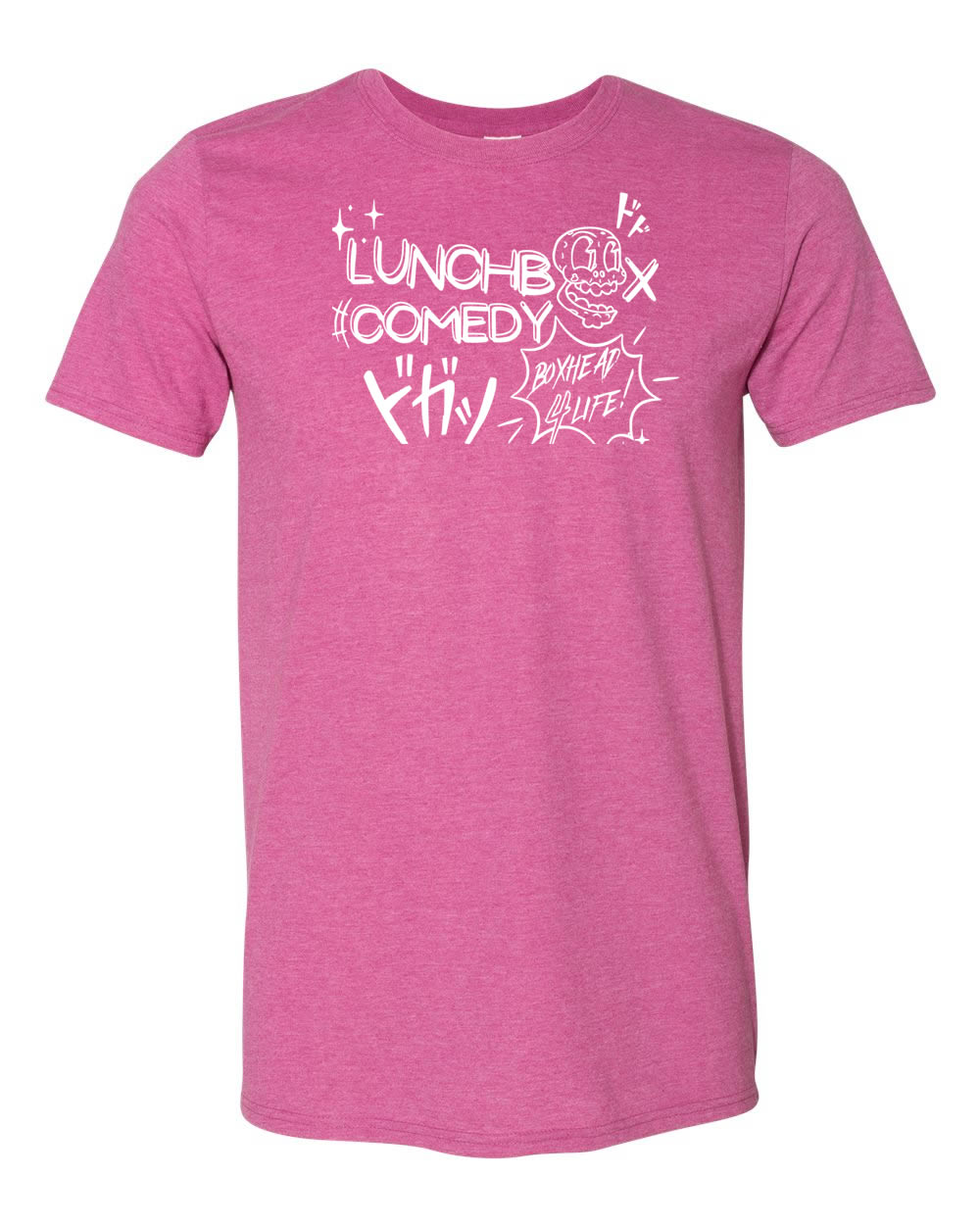Lunchbox Comedy: Boxhead Logo Heather Berry Shirt