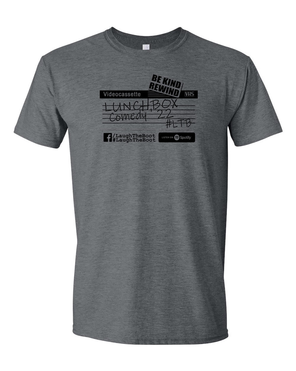 Lunchbox Comedy: Cassette Logo Heather Dark Grey Shirt