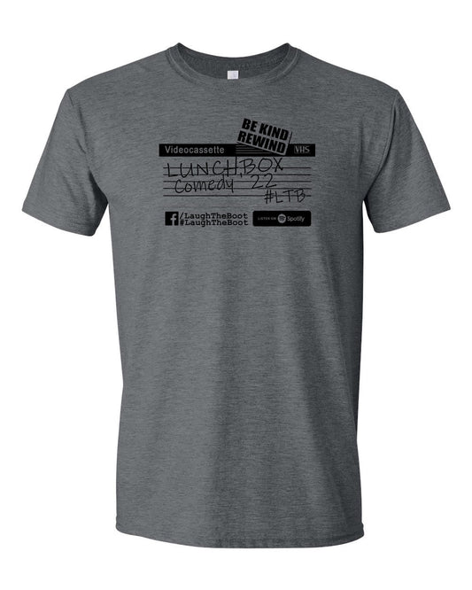 Lunchbox Comedy: Cassette Logo Heather Dark Grey Shirt