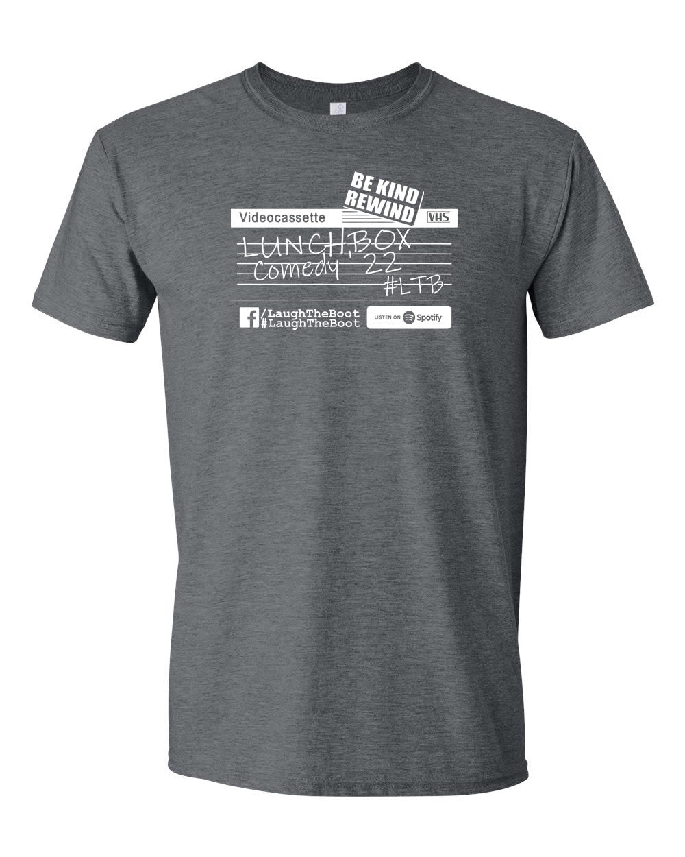 Lunchbox Comedy: Cassette Logo Heather Dark Grey Shirt
