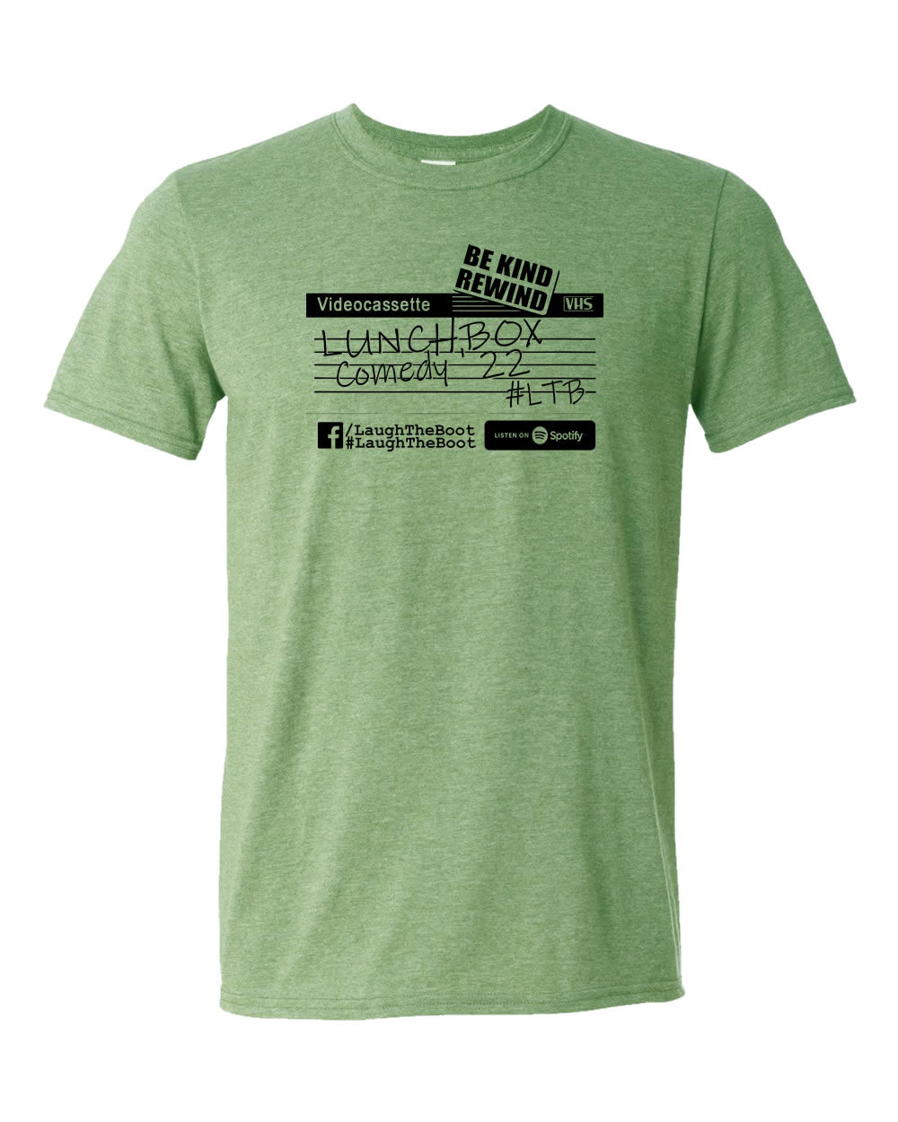 Lunchbox Comedy: Cassette Logo Heather Military Green Shirt