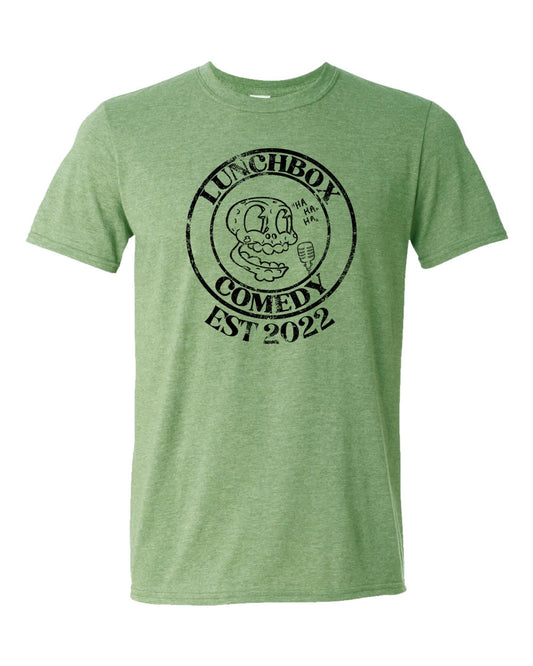 Lunchbox Comedy: Circle Logo Heather Military Green Shirt