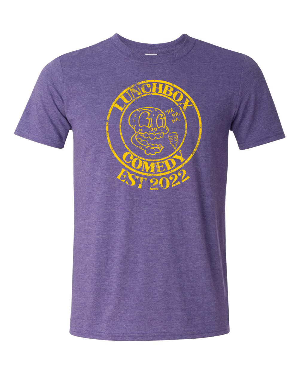 Lunchbox Comedy: Circle Logo Heather Purple Shirt