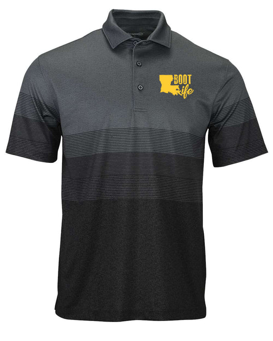 Boot Life: Grey, Black, and Gold Polo
