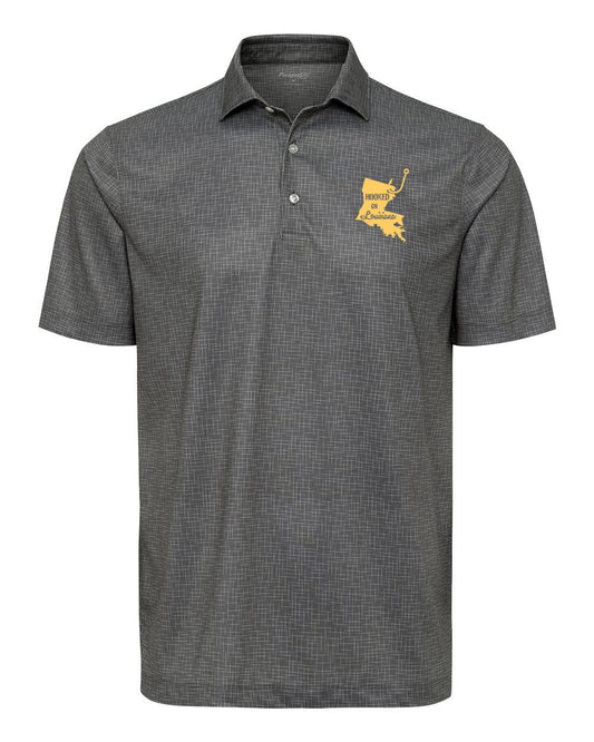 Hooked on Louisiana: Grey Textured Polo