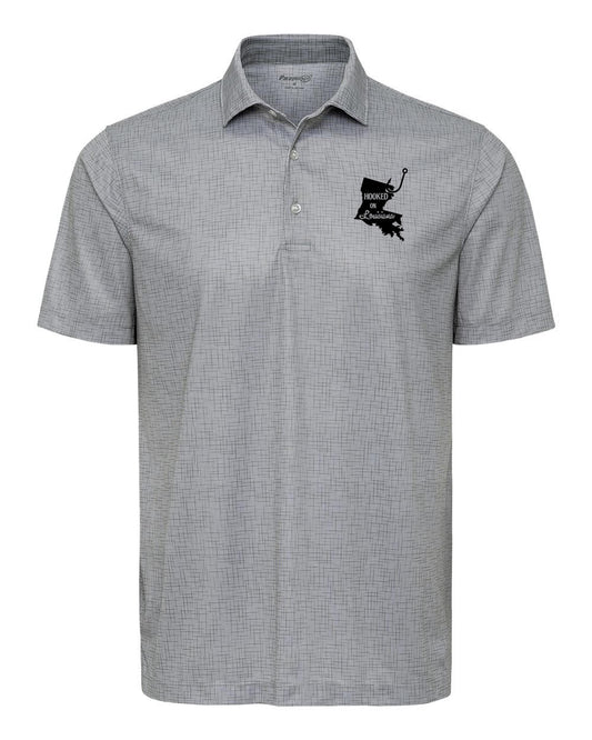 Hooked on Louisiana: Light Grey Textured Polo