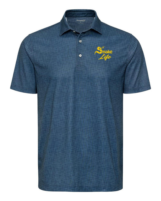 Snake Life: Textured Navy and Yellow Polo