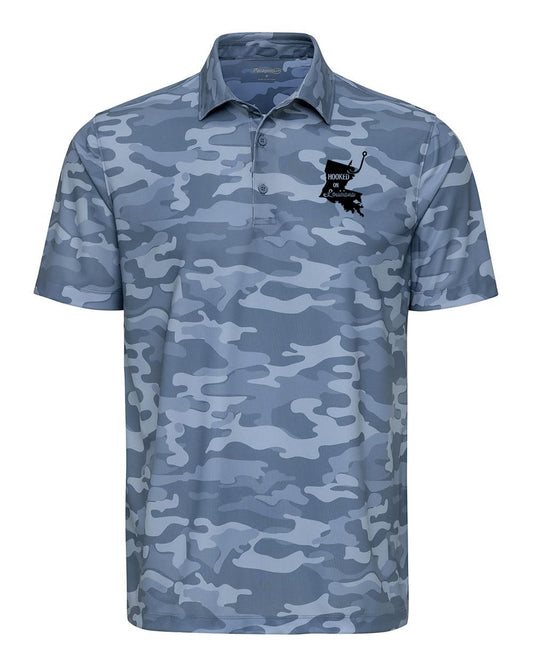 Hooked on Louisiana: Blue Camo Polo