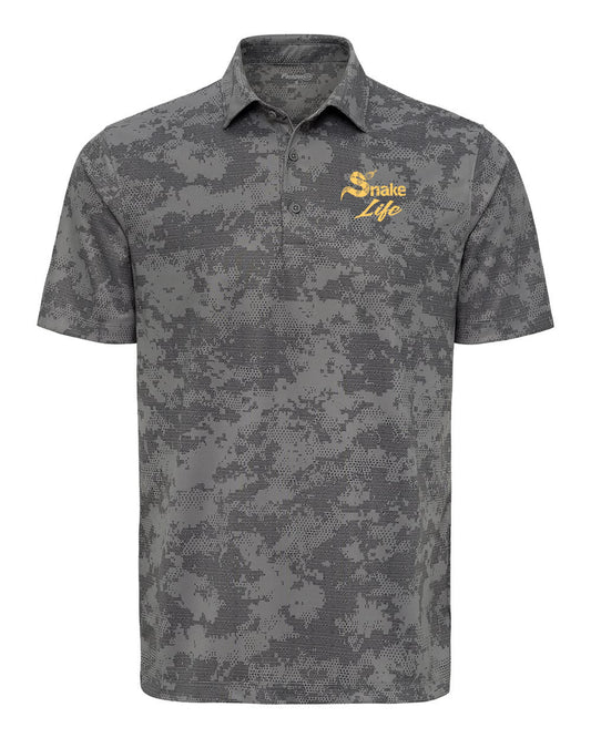 Snake Life: Camo Grey and Gold Polo
