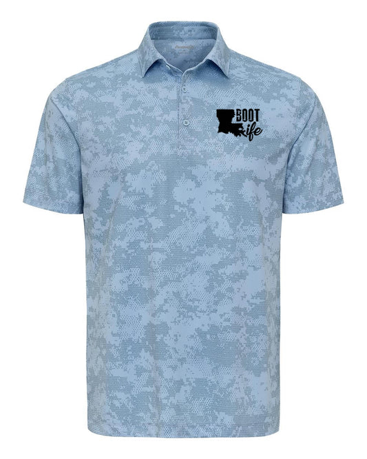 Boot Life: Light Blue Camo Polo