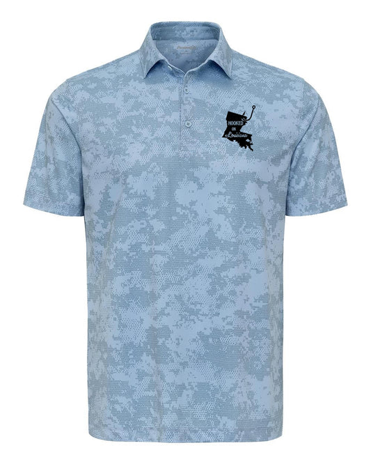 Hooked on Louisiana: Light Blue Camo Polo