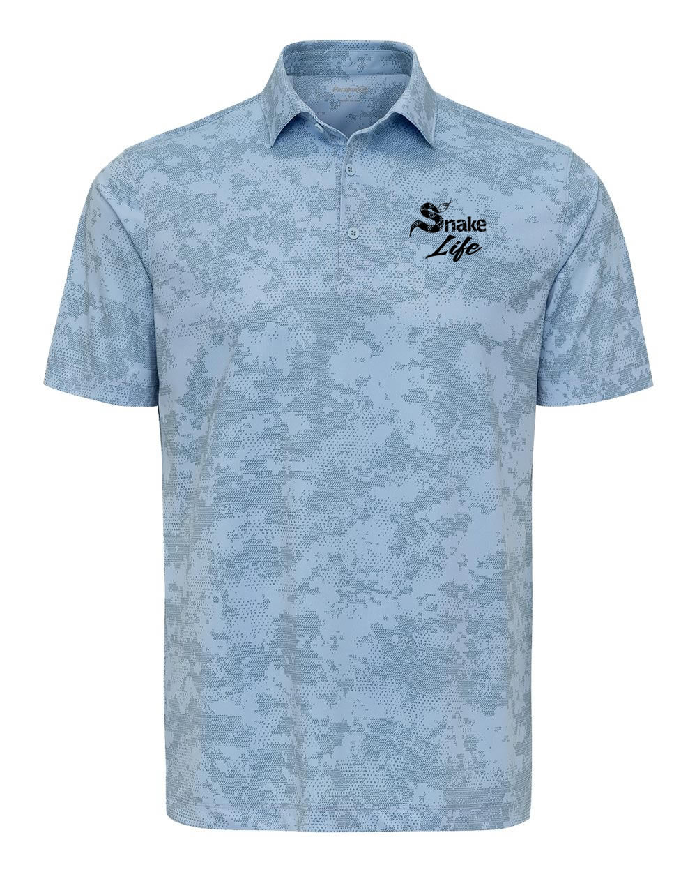 Snake Life: Camo Light Blue Polo