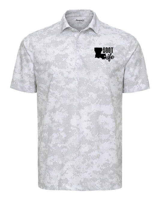 Boot Life: White Camo Polo