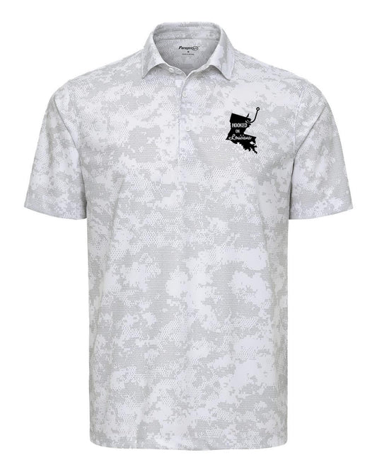 Hooked on Louisiana: White Camo Polo