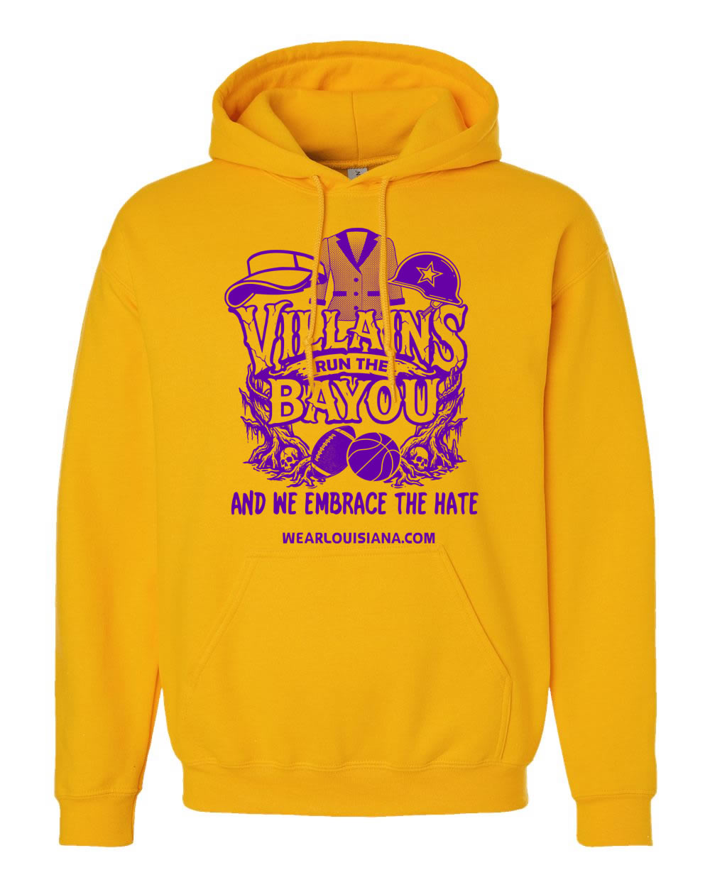 Villains Run The Bayou Gold Hoodie