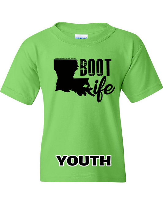 Youth Neon Green Boot Life Tee