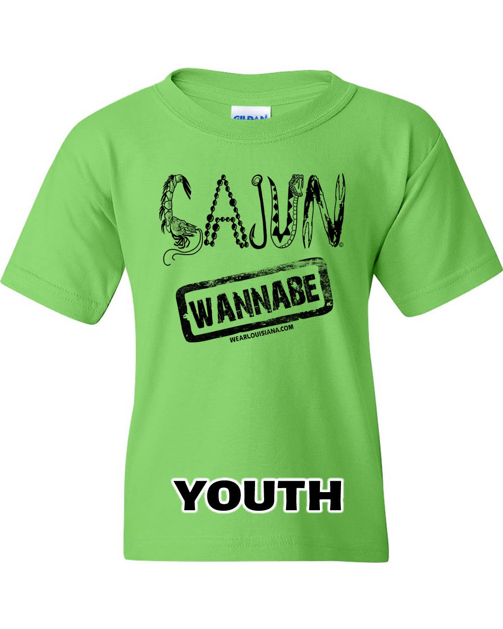 Youth Neon Green Cajun Wannabe