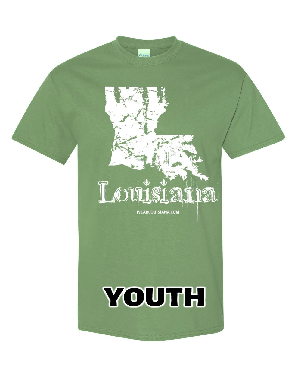 YOUTH Military Green Louisiana Tee