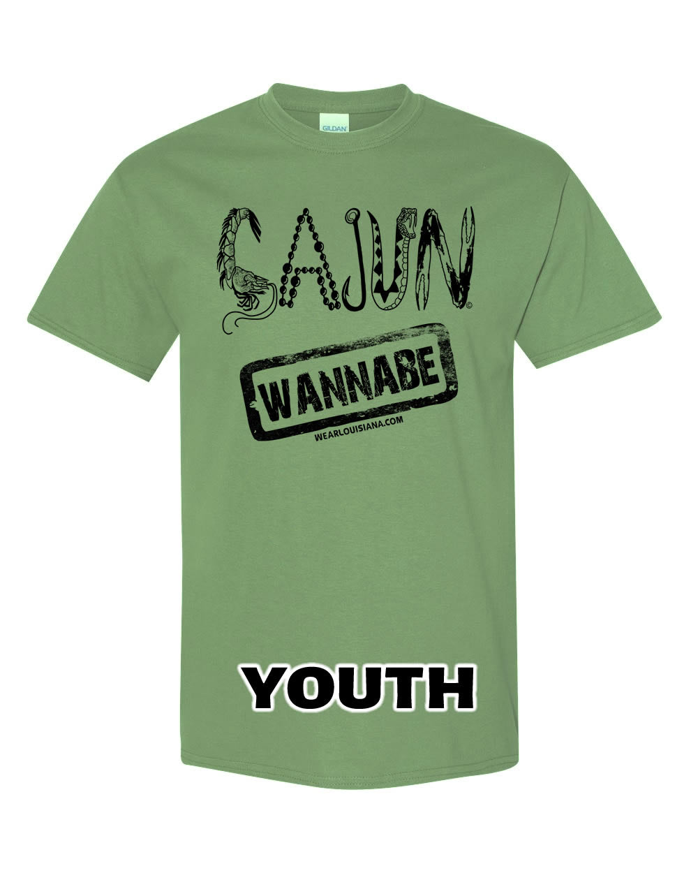 YOUTH Military Green Cajun Wannabe Tee