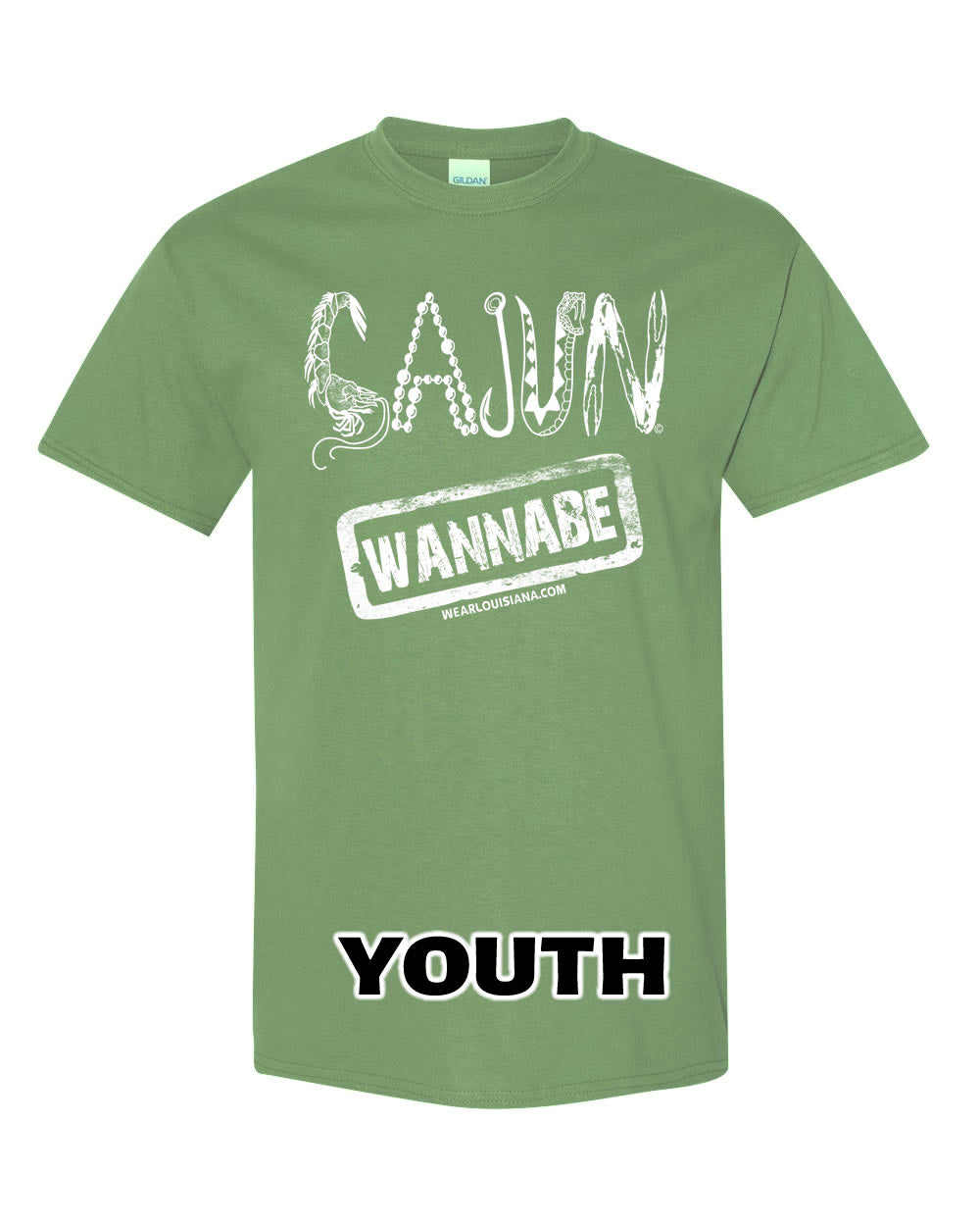 YOUTH Military Green Cajun Wannabe Tee