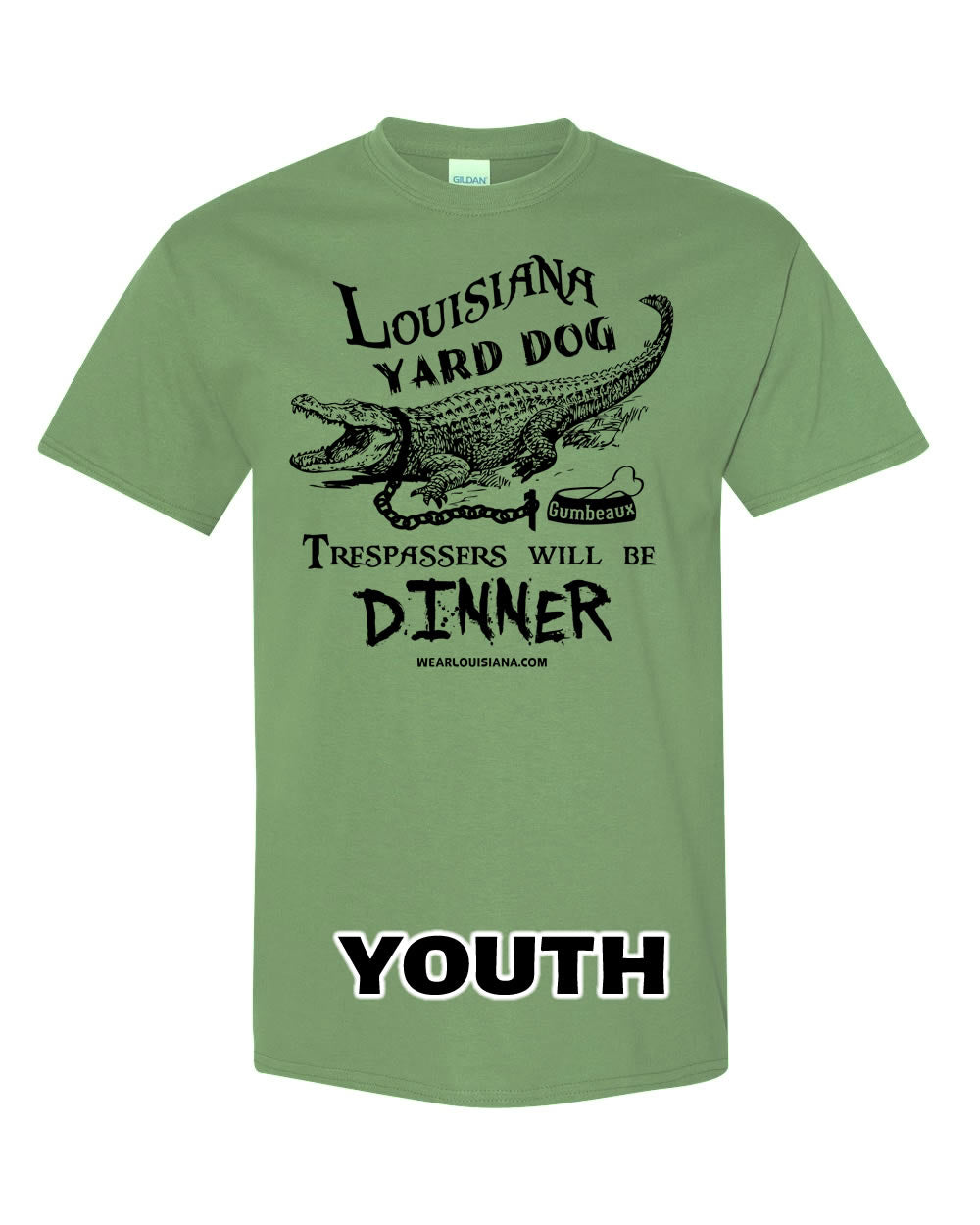 YOUTH Military Green Louisiana Yard Dog Tee