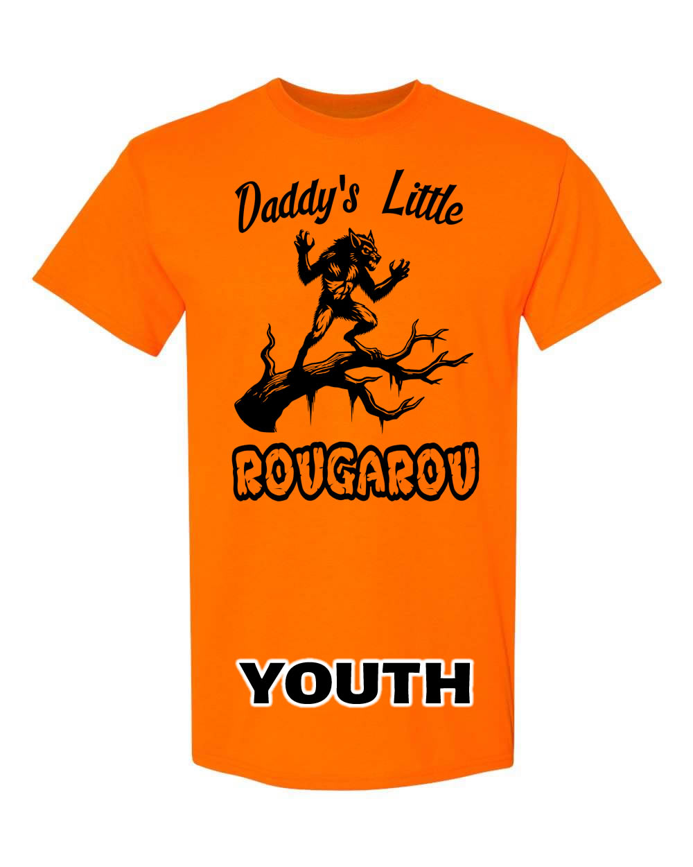 Youth Neon Orange Daddy's Rougarou Tee