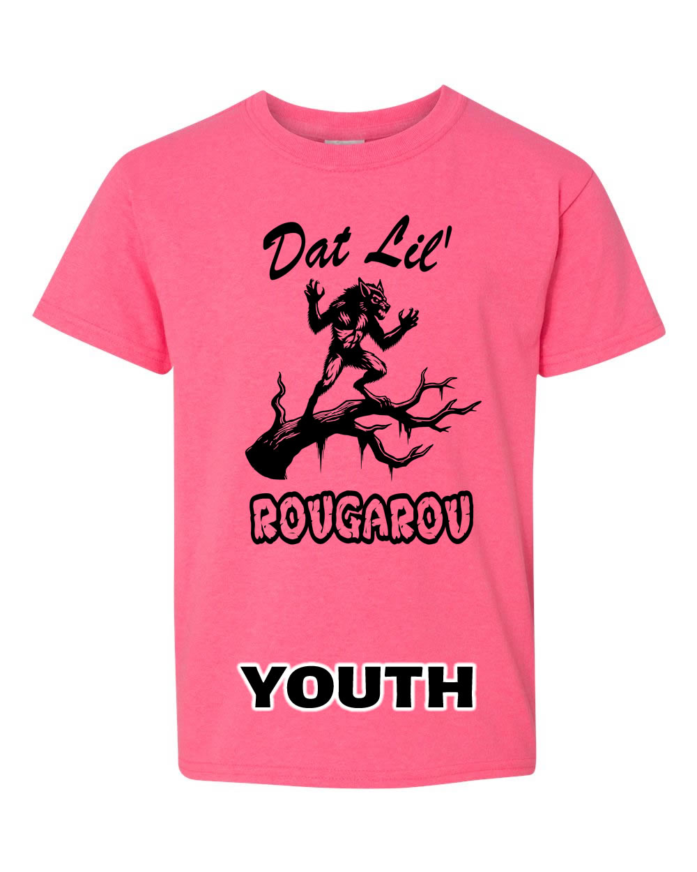 Youth Neon Pink Rougarou Tee