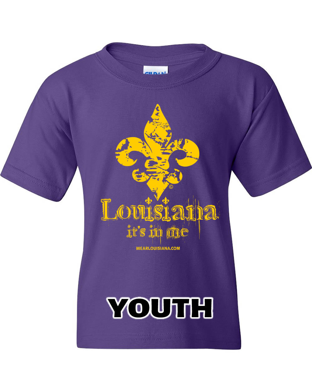 Youth Purple Louisiana It's in Me Tee