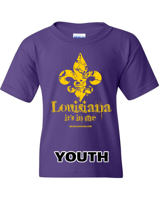 Youth Purple Louisiana It's in Me Tee