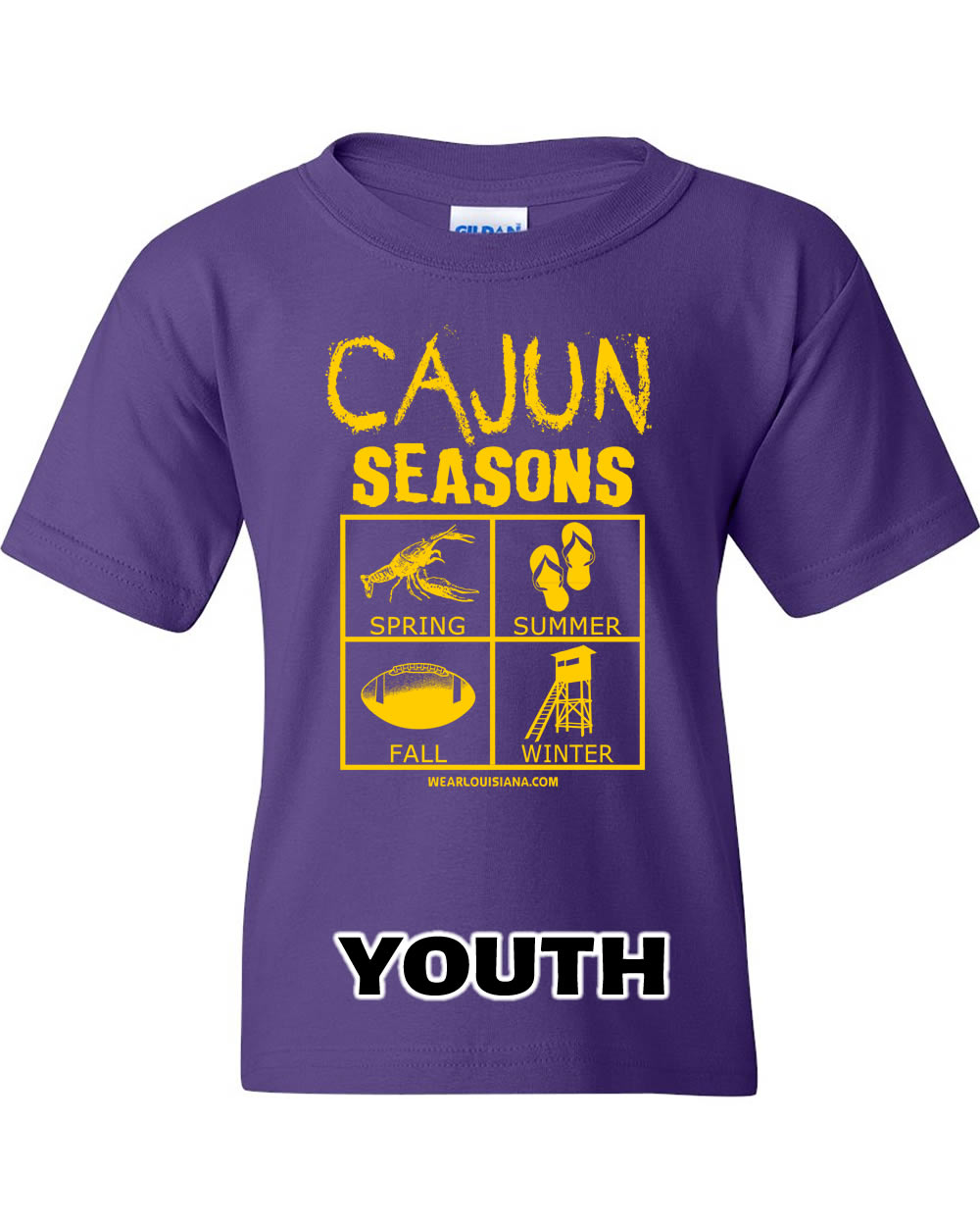 Youth Purple Cajun Seasons Tee