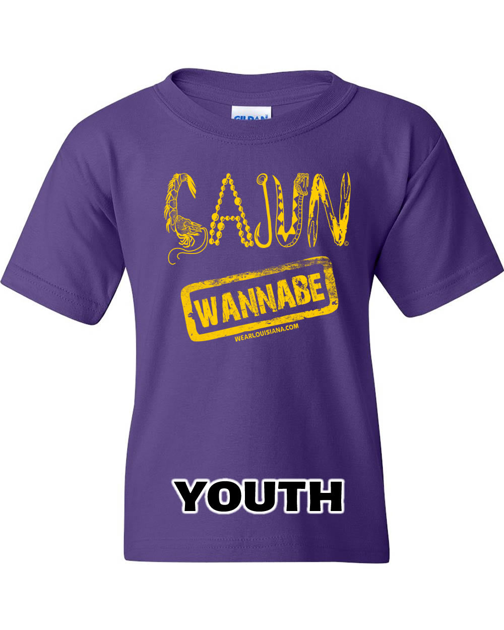 Youth Purple Cajun Wannabe Tee