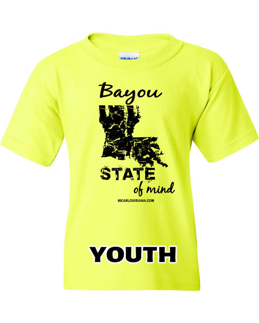 Youth Neon Yellow Bayou State of Mind Tee