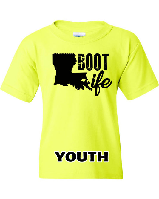 Youth Neon Yellow Boot Life Tee