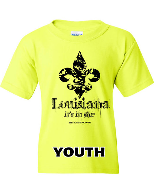 Youth Neon Yellow Louisiana It's in Me Tee