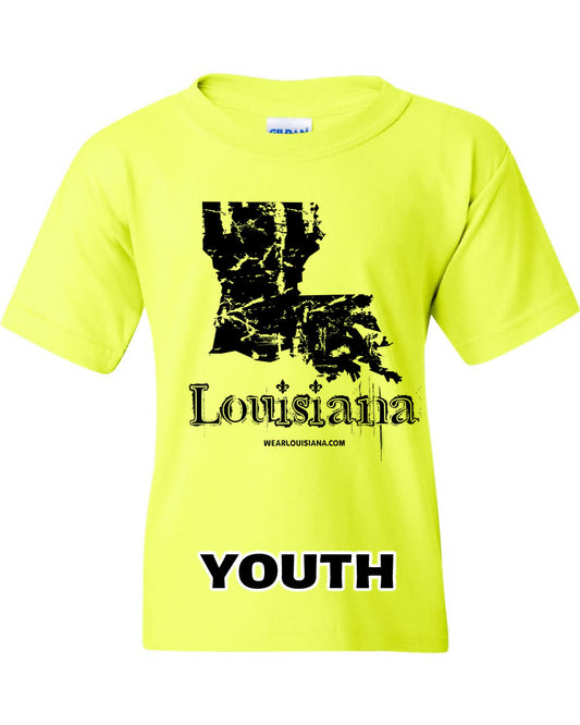 Youth Neon Yellow Louisiana Tee