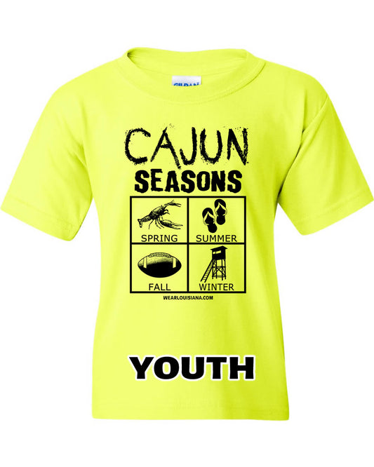 Youth Neon Yellow Cajun Seasons Tee