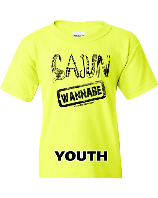 Youth Neon Yellow Cajun Wannabe Tee