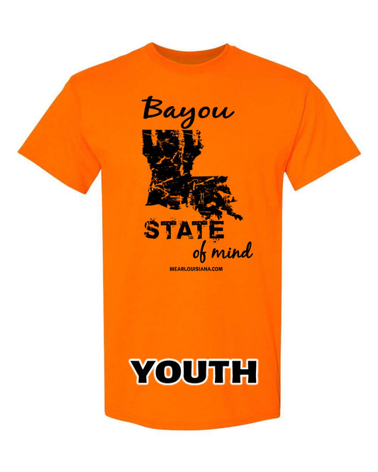 Youth Neon Orange Bayou State of Mind Tee