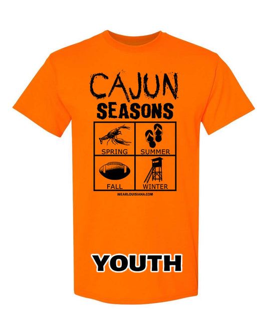 Youth Neon Orange Cajun Seasons Tee