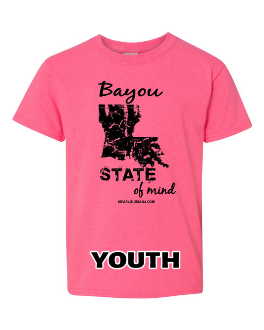 Youth Neon Pink Bayou State of Mind Tee
