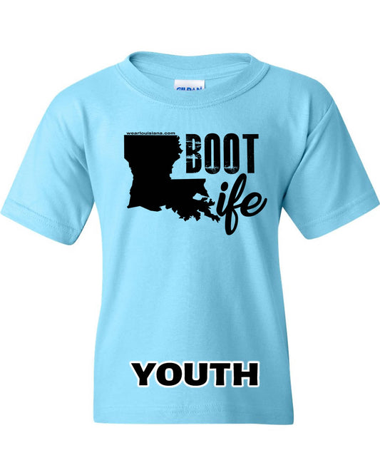Youth Neon Blue Boot Life Tee