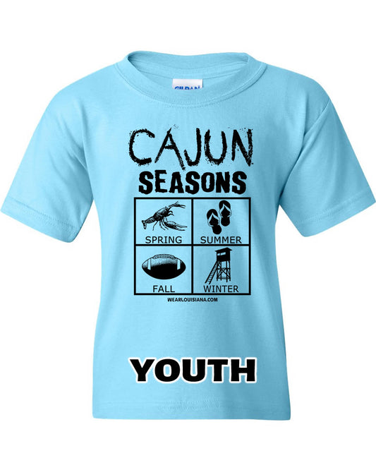 Youth Neon Blue Cajun Seasons Tee