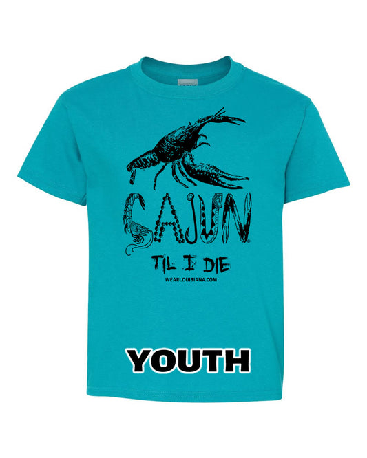 YOUTH Tropical Blue Cajun Til I Die Tee