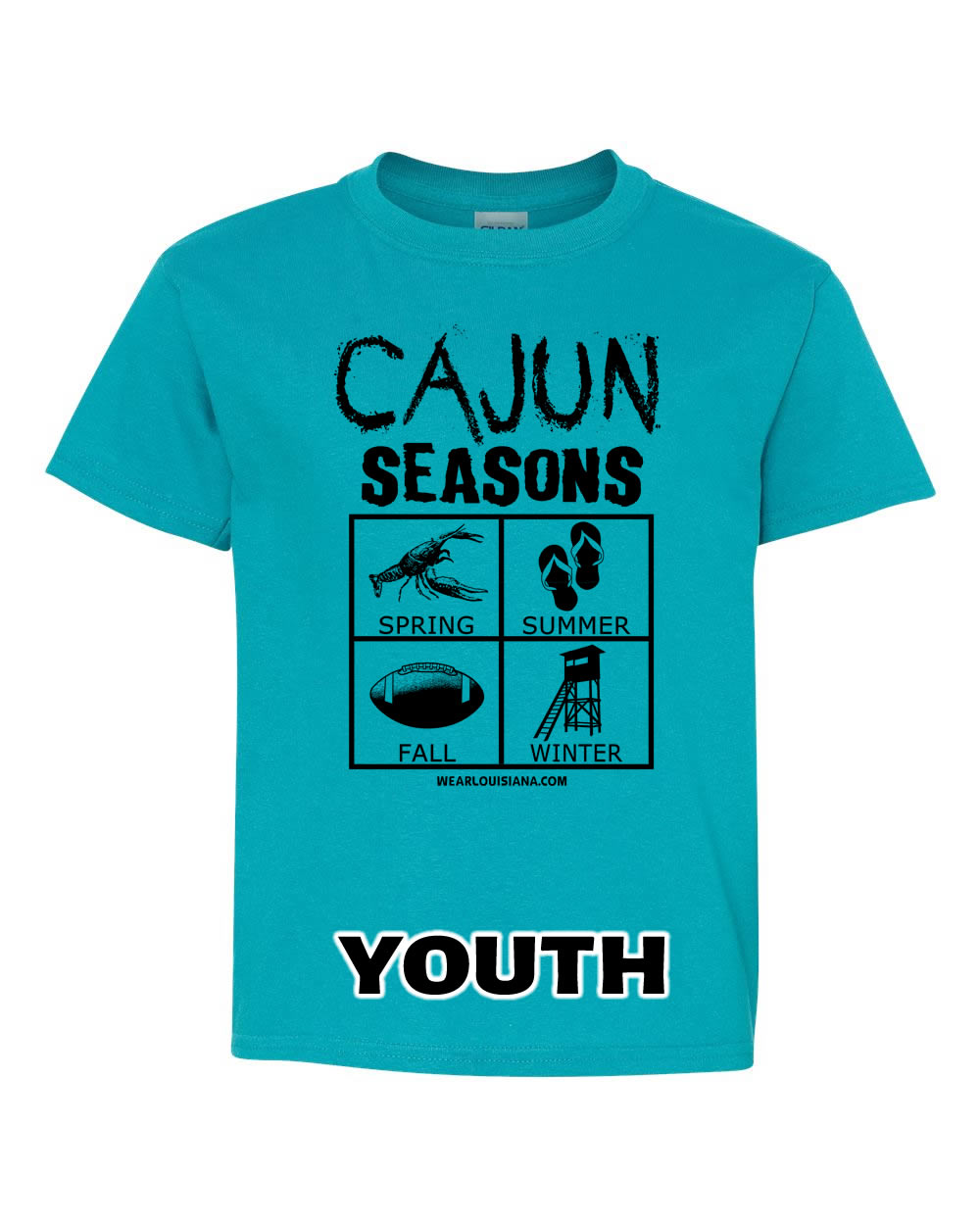 YOUTH Tropical Blue Cajun Seasons Tee